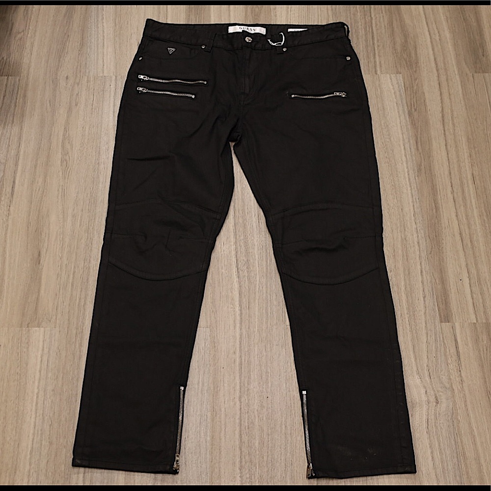 GUESS Men's Coated Jeans Sz 34x30 Slim-Tapered Fit